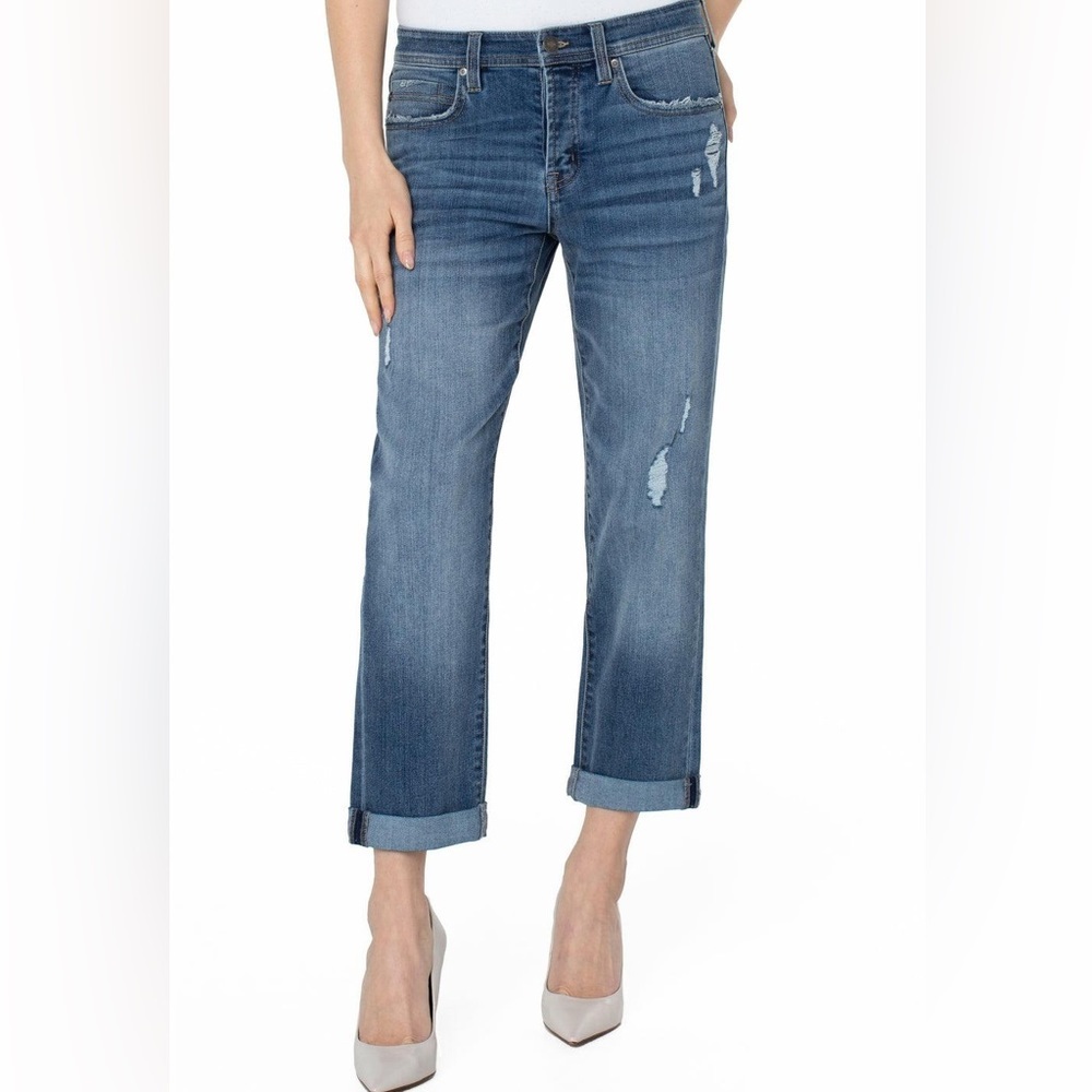 Liverpool Los Angeles Size 6 Boyfriend The Keeper Rolled Cuff Jeans